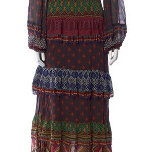FARM Rio Vibrant Patterned Long Sleeve Dress